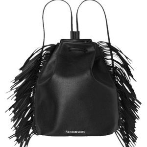 Trendy Black Victoria’s Secret Fringe Backpack
